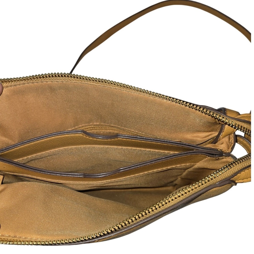 A New Day Tan Faux Leather Crossbody Bag Small Zip Organizer Camel - Picture 9 of 11